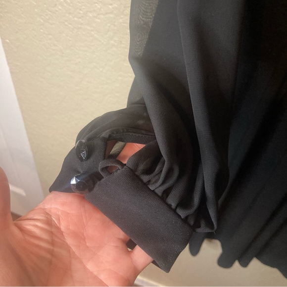 Alex Evenings Womens 10 Black Long Sleeve Gown Maxi Dress Formal Wedding $129 - Picture 5 of 16